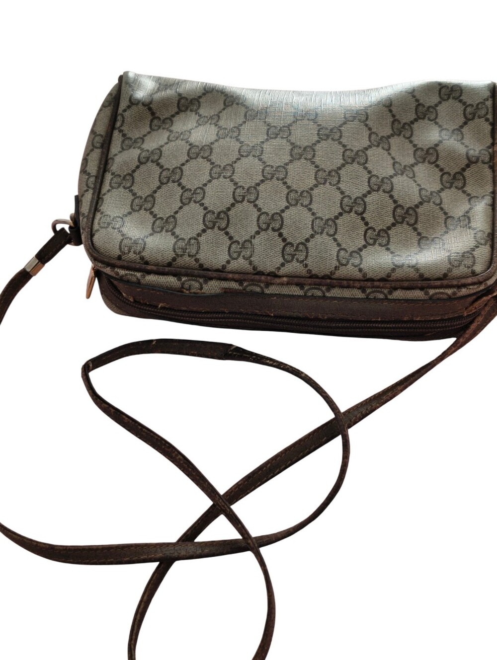 Gucci Beige and Brown GG Monogram Messenger Bag - Picture 5 of 13